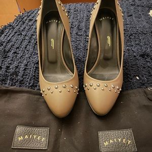Maiyet Leather Studded Heels Size 37.5 - Worn Once